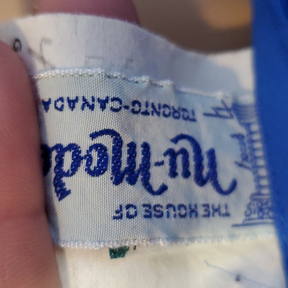 Vintage Dress Royal Blue with Ruffle Neckline by The House Of Nu-Mode - Picture 8 of 9